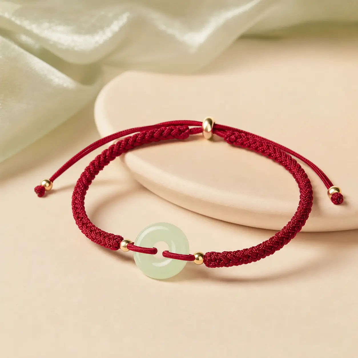 Song Yne Hetian Jade Peace Buckle Fu Luck Bracelet
