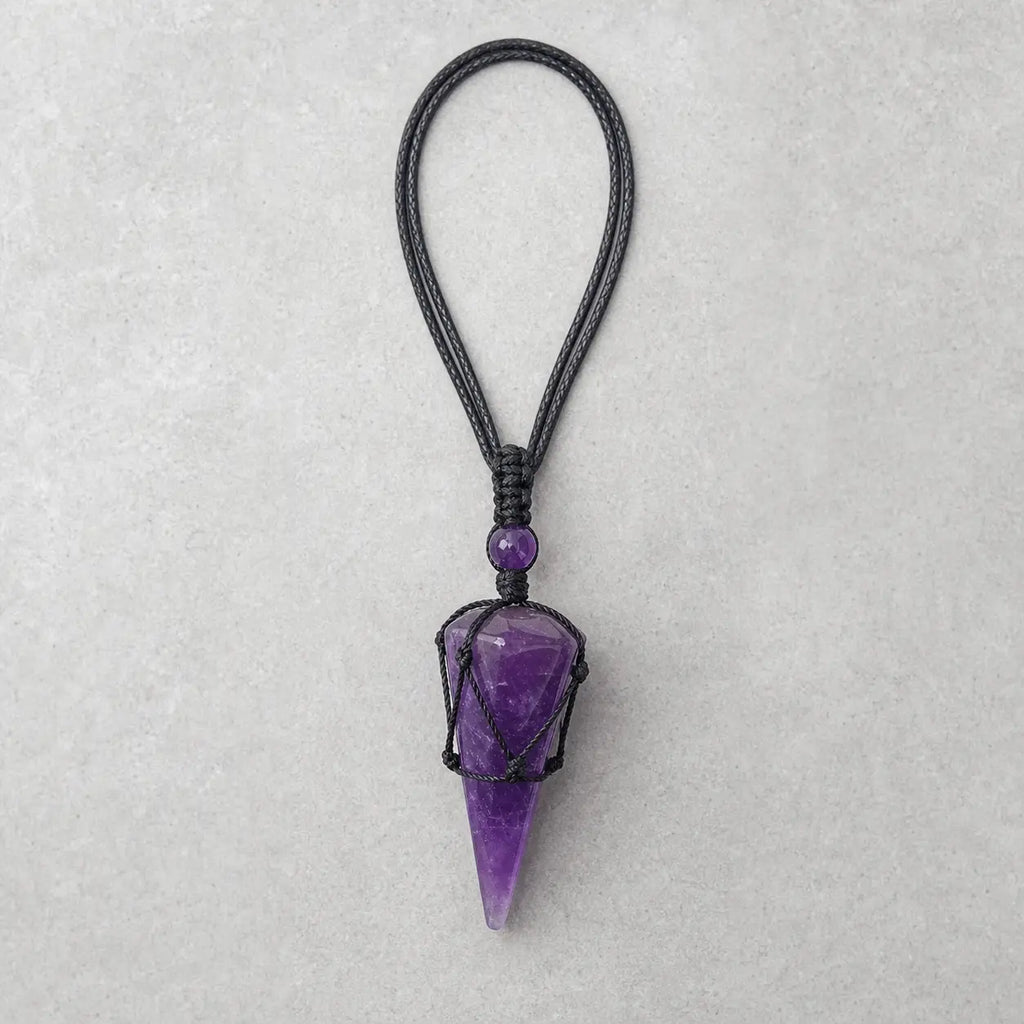 Song Yne Natural Stone Pointed Energy Pendant Necklace