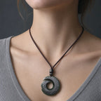 Song Yne Hetian Cyan Jade Fortune Peace Buckle Necklace