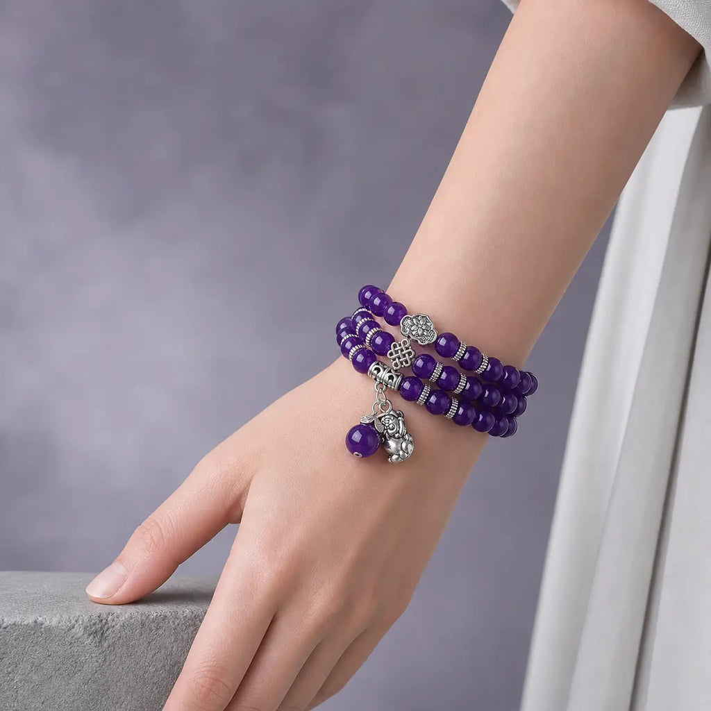 Song Yne Amethyst Pixiu Wealth & Protection Bracelet