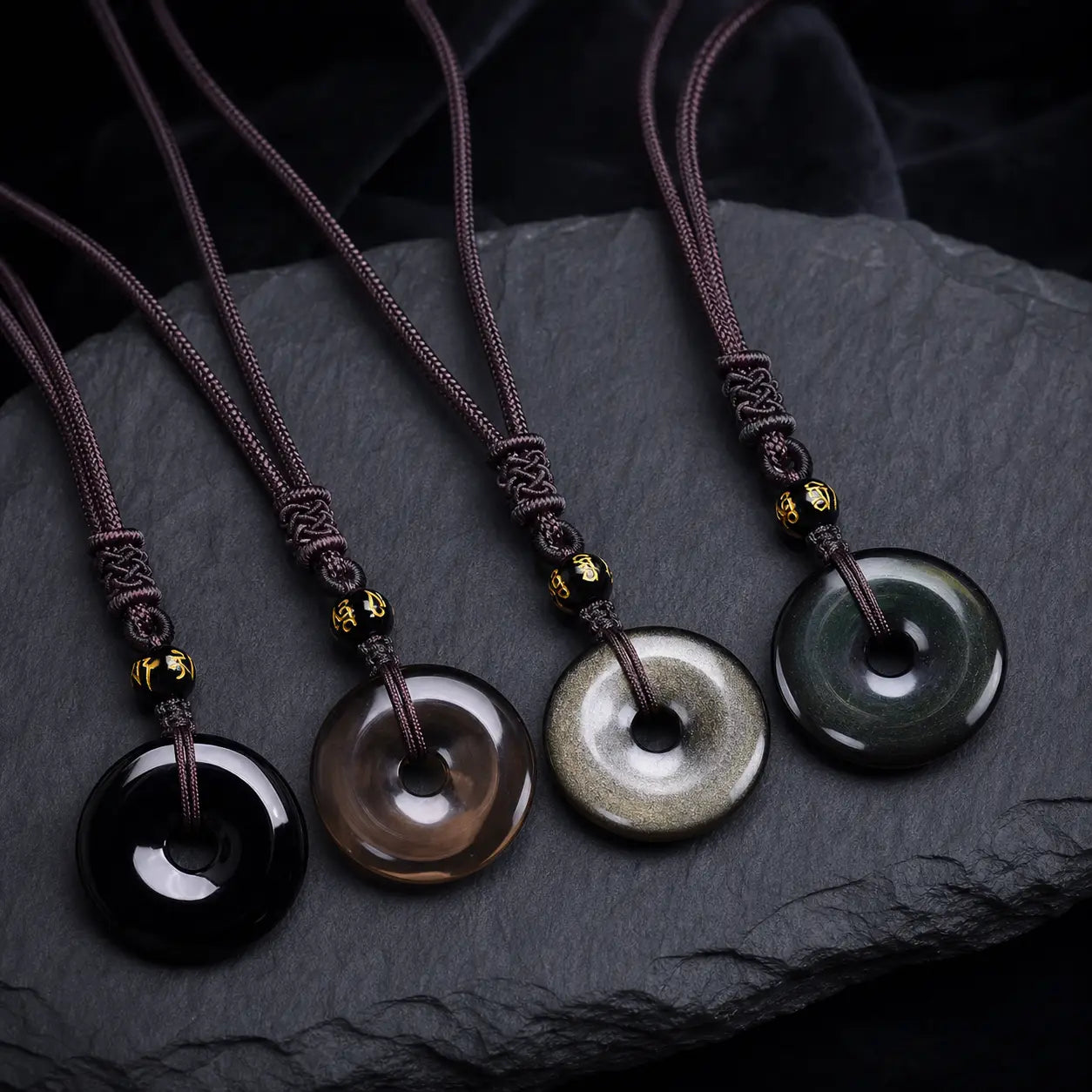 Song Yne Tibetan Obsidian Protection Necklace