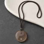 Song Yne Nine-Character Mantra Obsidian Protection Pendant