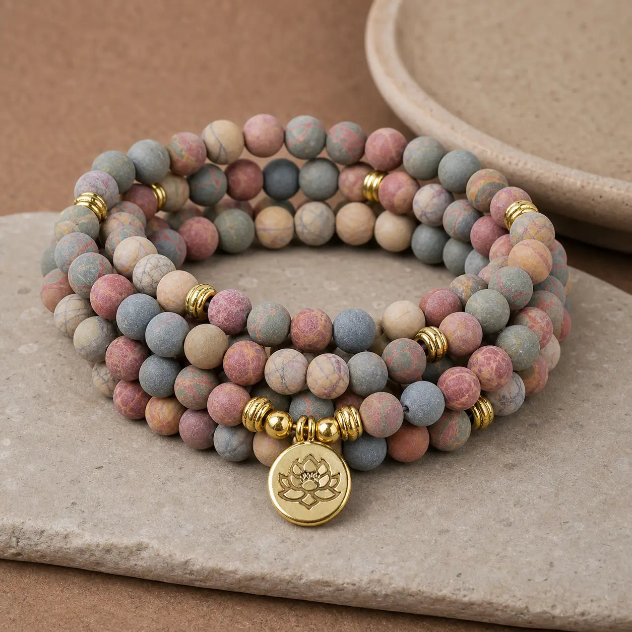 Song Yne Picasso Jasper 108 Mala Courage & Grounding Bracelet