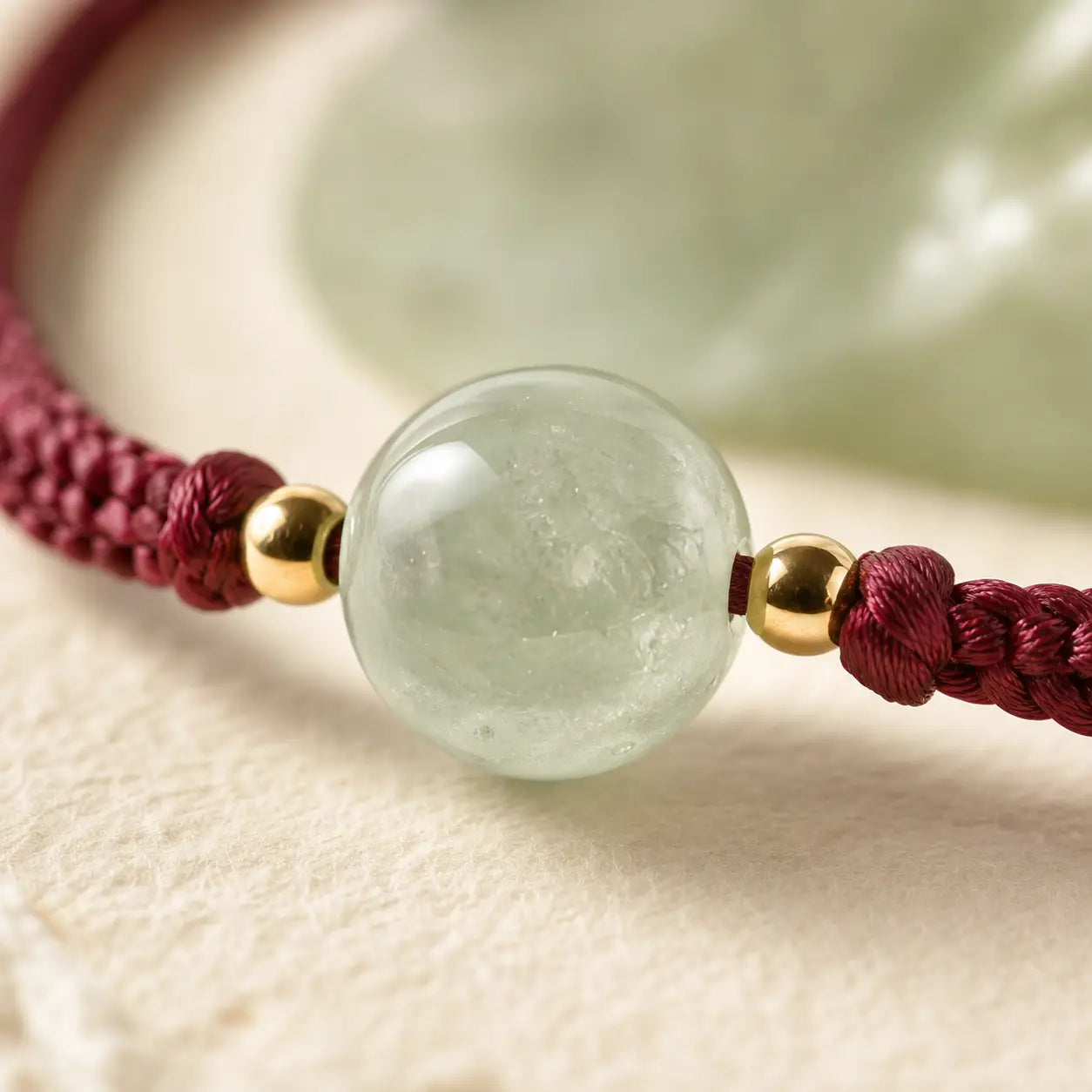 Song Yne Handmade Jade Lucky Bead Prosperity Braided Bracelet