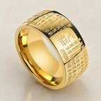 Song Yne Buddhist Heart Sutra Titanium Steel Lucky Ring