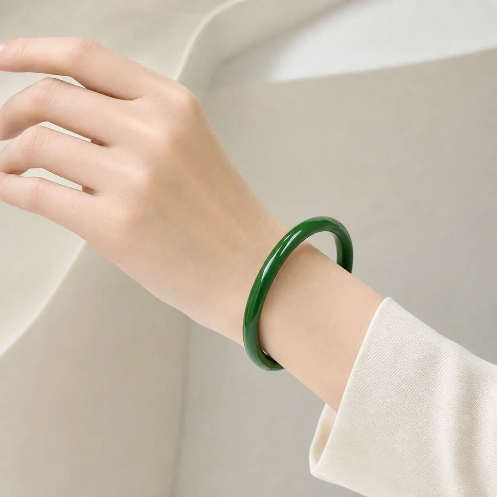 Song Yne Cyan Jade Longevity & Blessing Bangle