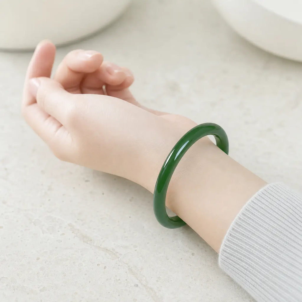 Song Yne Cyan Jade Longevity & Blessing Bangle