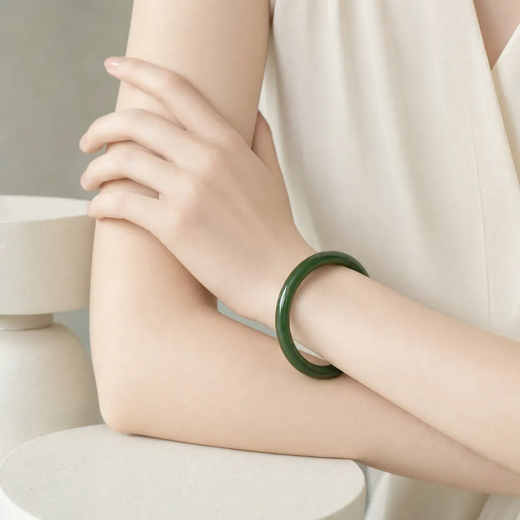 Song Yne Cyan Jade Longevity & Blessing Bangle