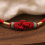 Song Yne Jade Fortune Knot Red String Couple Bracelet