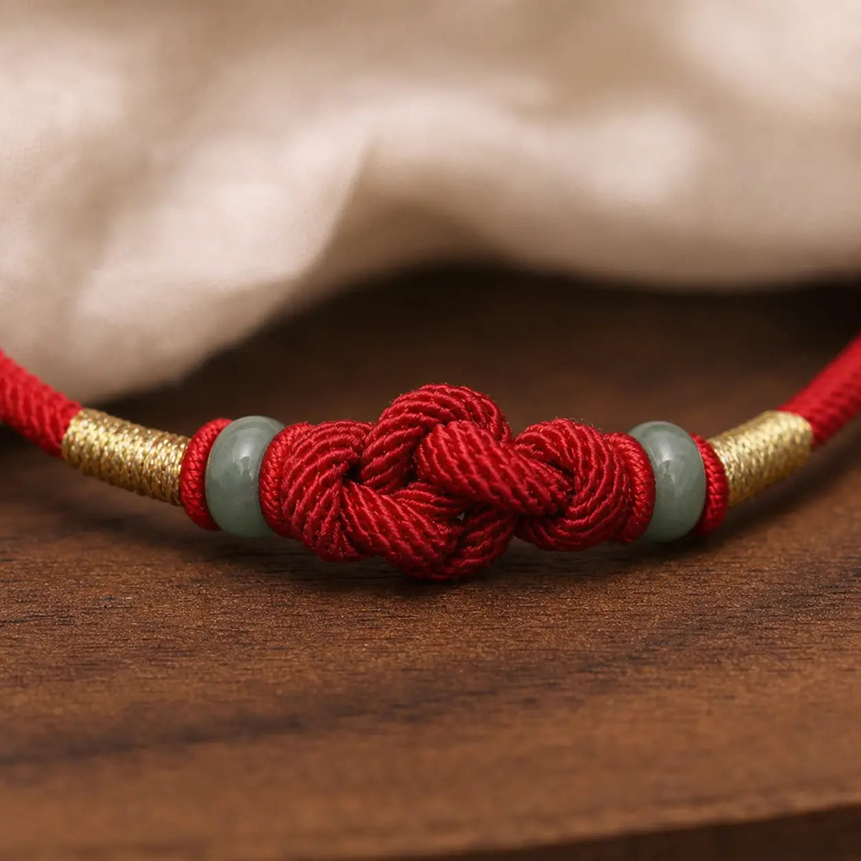 Song Yne Jade Fortune Knot Red String Couple Bracelet