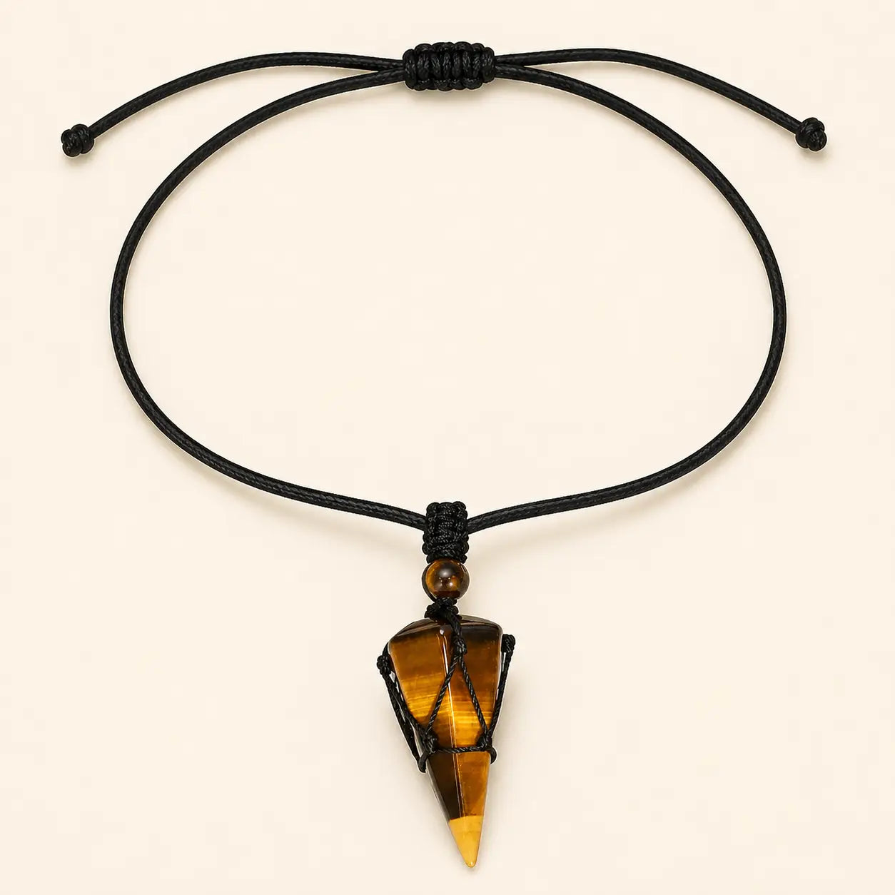 Song Yne Natural Stone Pointed Energy Pendant Necklace