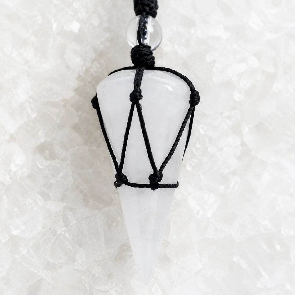 Song Yne Natural Stone Pointed Energy Pendant Necklace