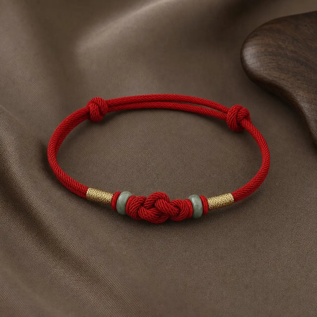 Song Yne Jade Fortune Knot Red String Couple Bracelet