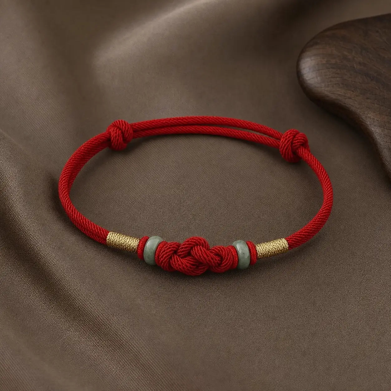Song Yne Jade Fortune Knot Red String Couple Bracelet