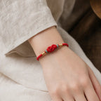 Song Yne Jade Fortune Knot Red String Couple Bracelet