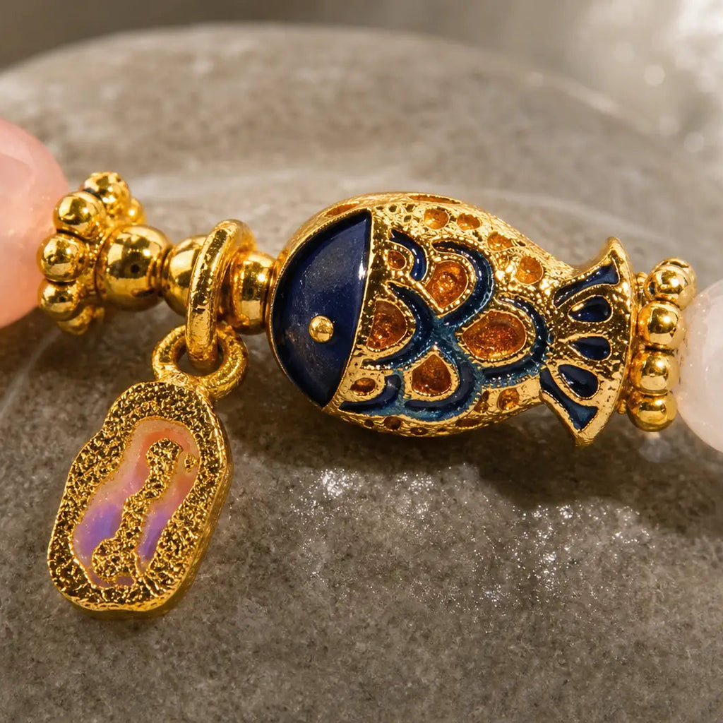Song Yne Jade Yanyuan Agate Koi Luck & Prosperity Bracelet