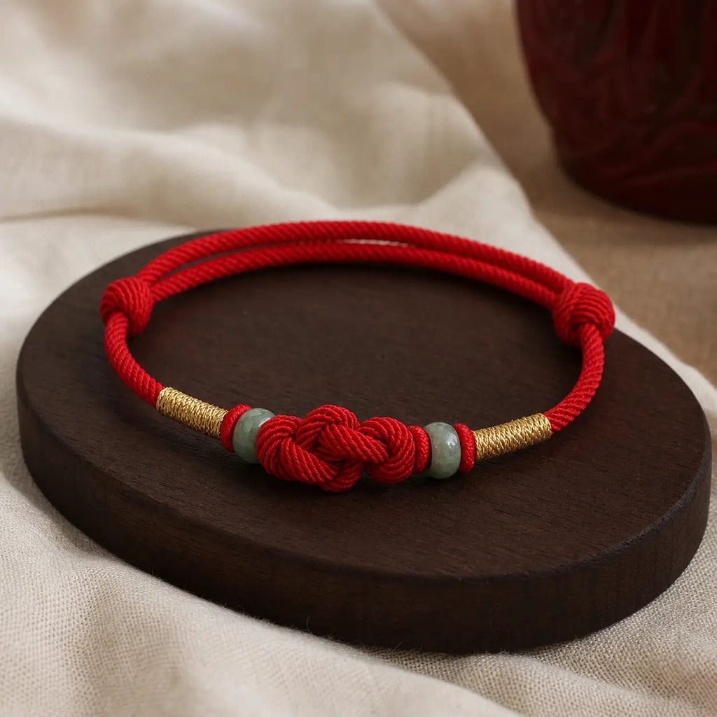 Song Yne Jade Fortune Knot Red String Couple Bracelet