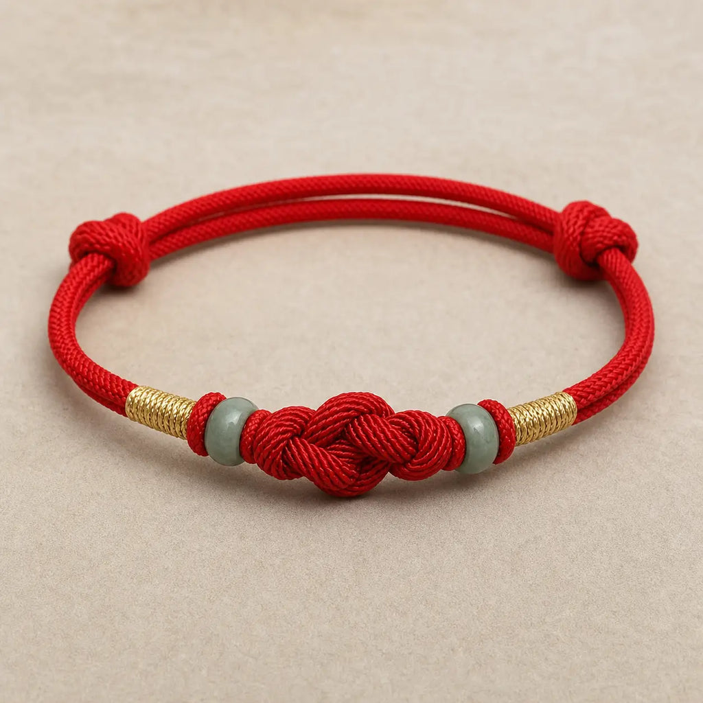 Song Yne Jade Fortune Knot Red String Couple Bracelet