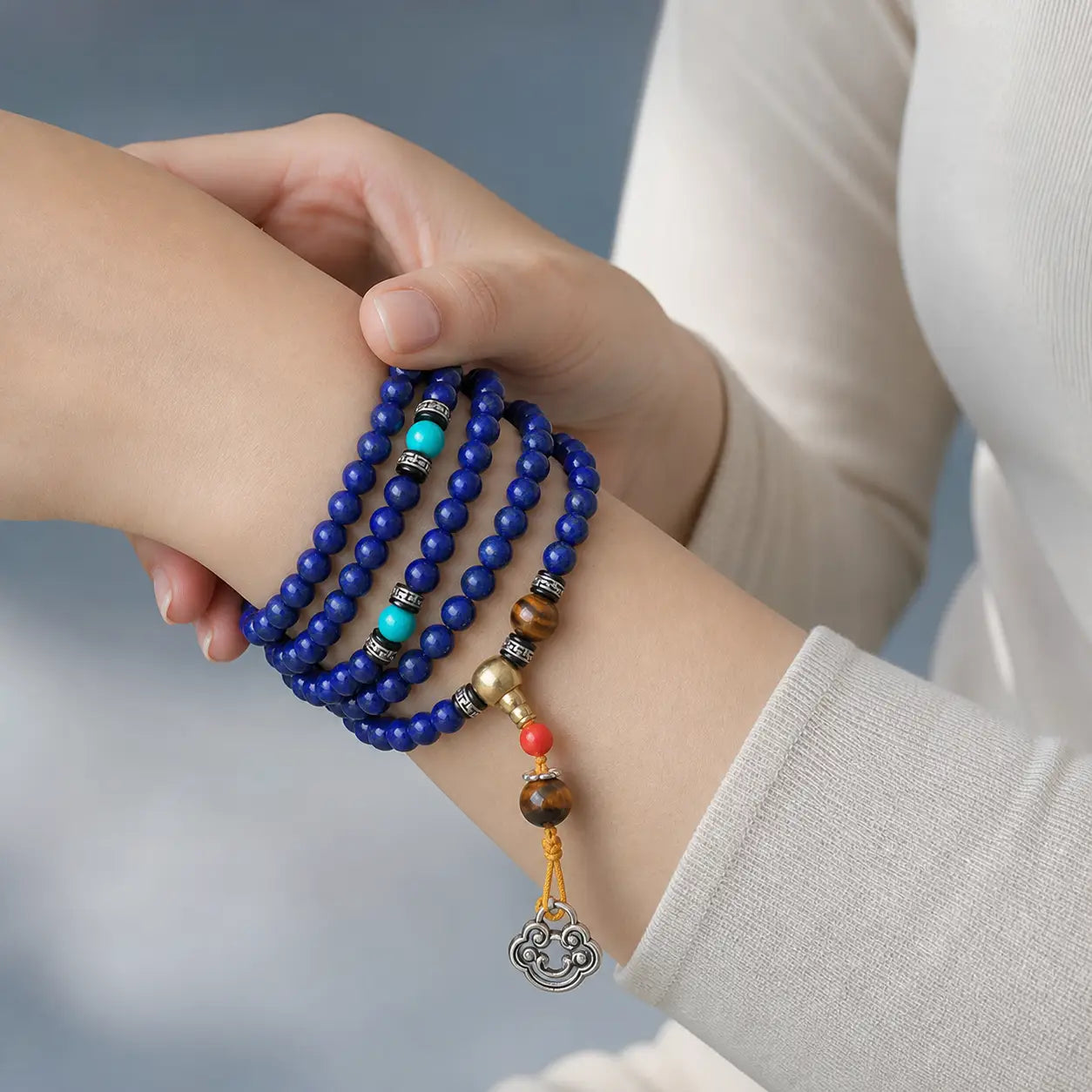 Song Yne 108 Beads Lapis Lazuli Positive & Protection Mala