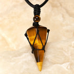 Song Yne Natural Stone Pointed Energy Pendant Necklace