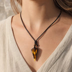 Song Yne Natural Stone Pointed Energy Pendant Necklace