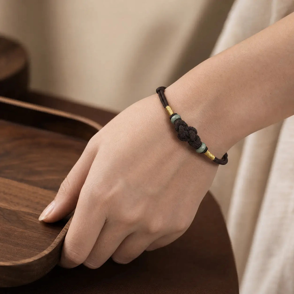 Song Yne Jade Fortune Knot Red String Couple Bracelet