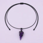Song Yne Natural Stone Pointed Energy Pendant Necklace