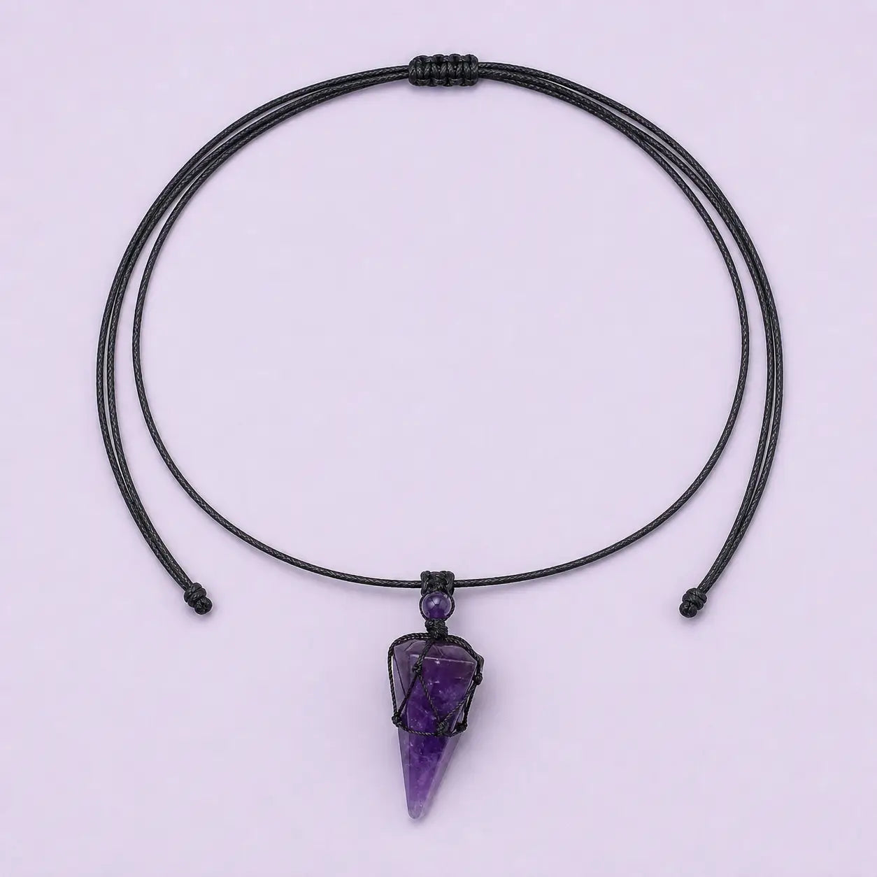 Song Yne Natural Stone Pointed Energy Pendant Necklace