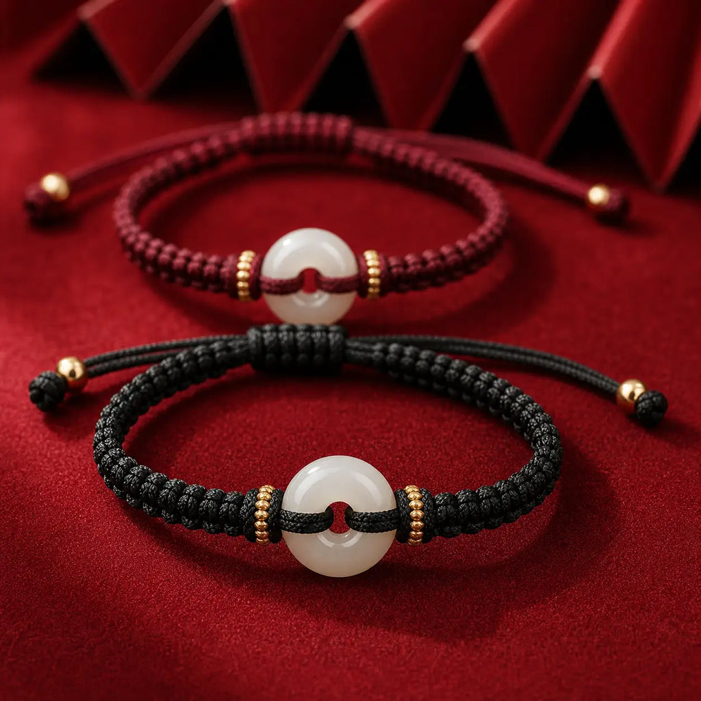 Song Yne Jade Peace Buckle Abundance Braided Bracelet
