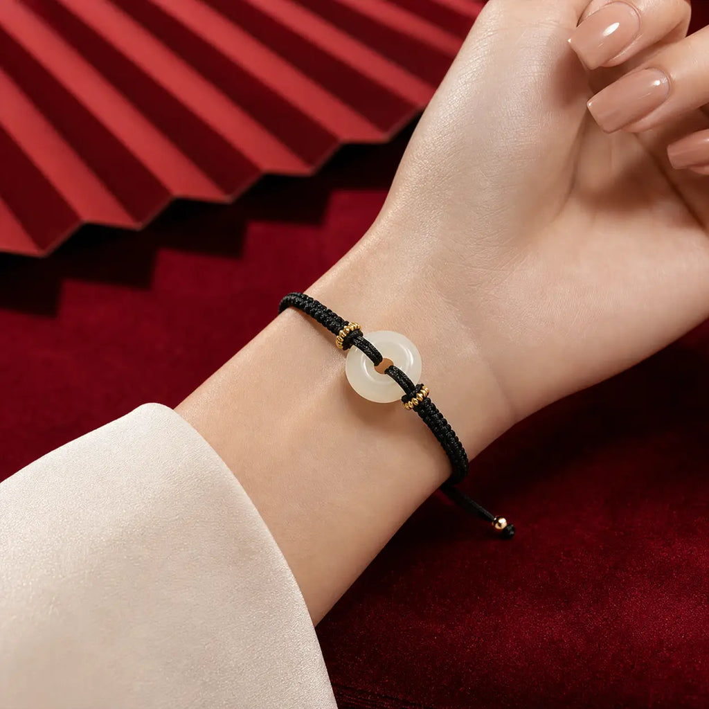 Song Yne Jade Peace Buckle Abundance Braided Bracelet