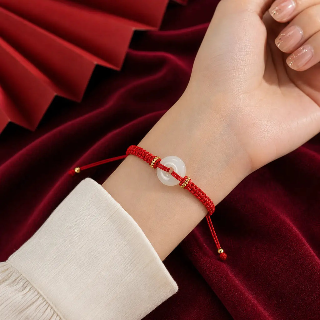 Song Yne Jade Peace Buckle Abundance Braided Bracelet