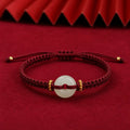 Song Yne Jade Peace Buckle Abundance Braided Bracelet