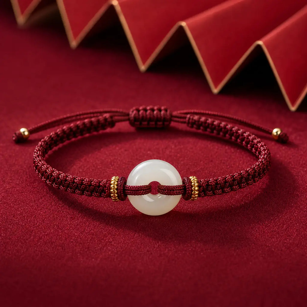 Song Yne Jade Peace Buckle Abundance Braided Bracelet