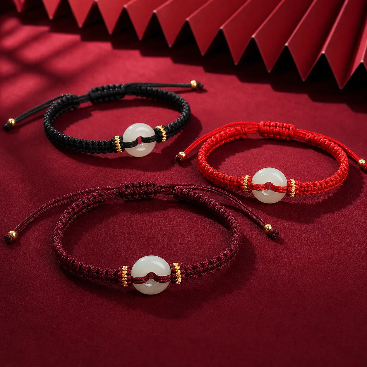 Song Yne Jade Peace Buckle Abundance Braided Bracelet