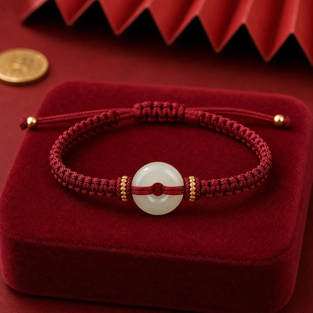 Song Yne Jade Peace Buckle Abundance Braided Bracelet