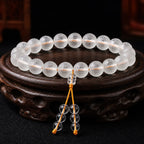 Song Yne White Crystal Black Onyx Om Mani Padme Hum Meditation Bracelet