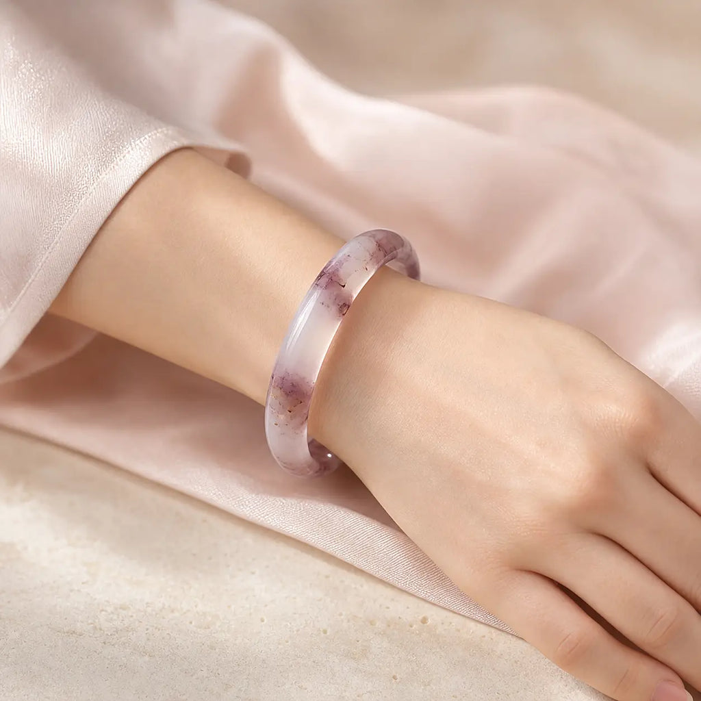 Song Yne Purple Jade Happiness & Protection Bangle