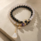 Song Yne Gold Sheen Obsidian Gray Agate Strength & Protection Bracelet