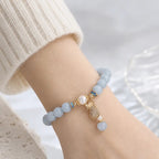 Song Yne Aquamarine Pearl Money Bag Fortune & Healing Bracelet