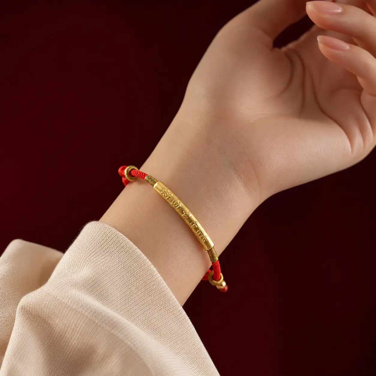 Song Yne Tibetan Om Mani Padme Hum Lucky Red String Bracelet