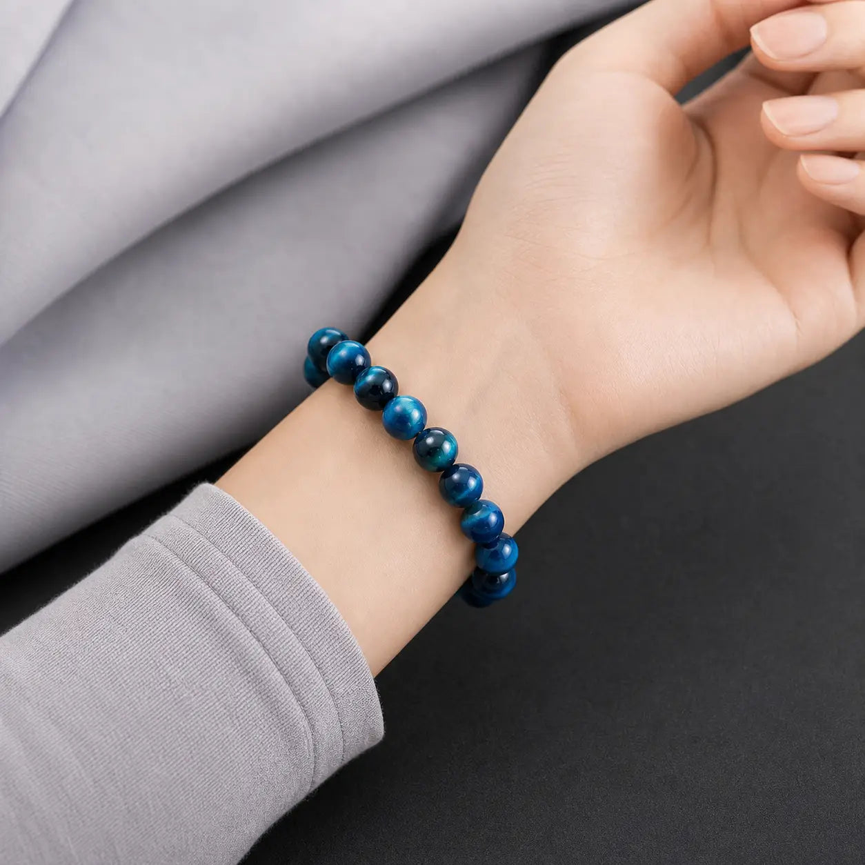 Song Yne Blue Tiger Eye Protection & Calm Bracelet