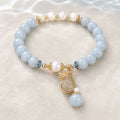 Song Yne Aquamarine Pearl Money Bag Fortune & Healing Bracelet