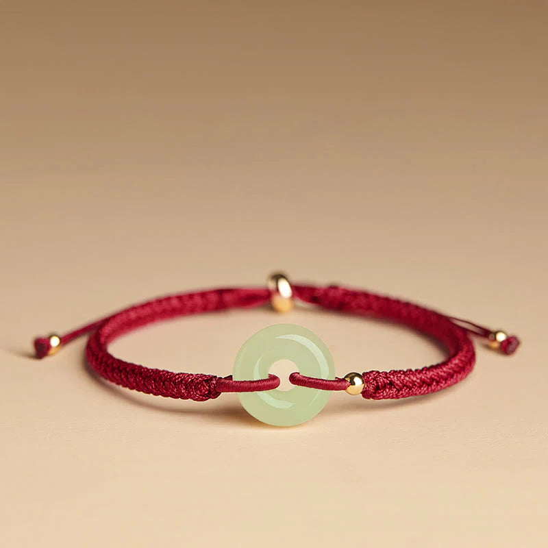 Song Yne Hetian Jade Peace Buckle Fu Luck Bracelet