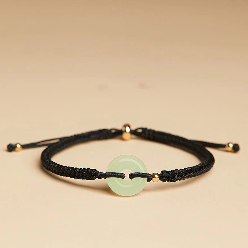 Song Yne Hetian Jade Peace Buckle Fu Luck Bracelet