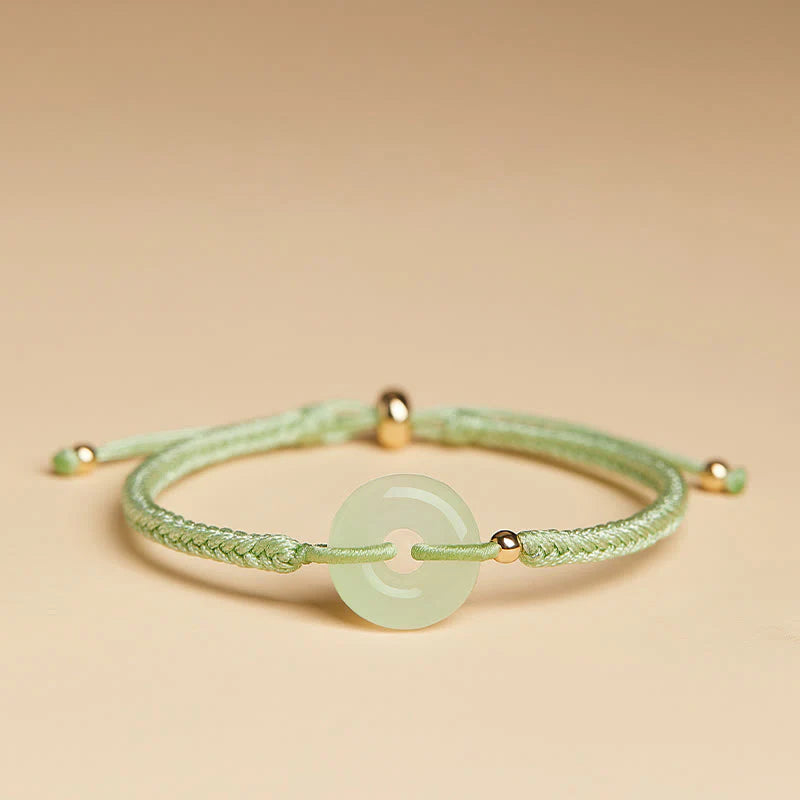 Song Yne Hetian Jade Peace Buckle Fu Luck Bracelet