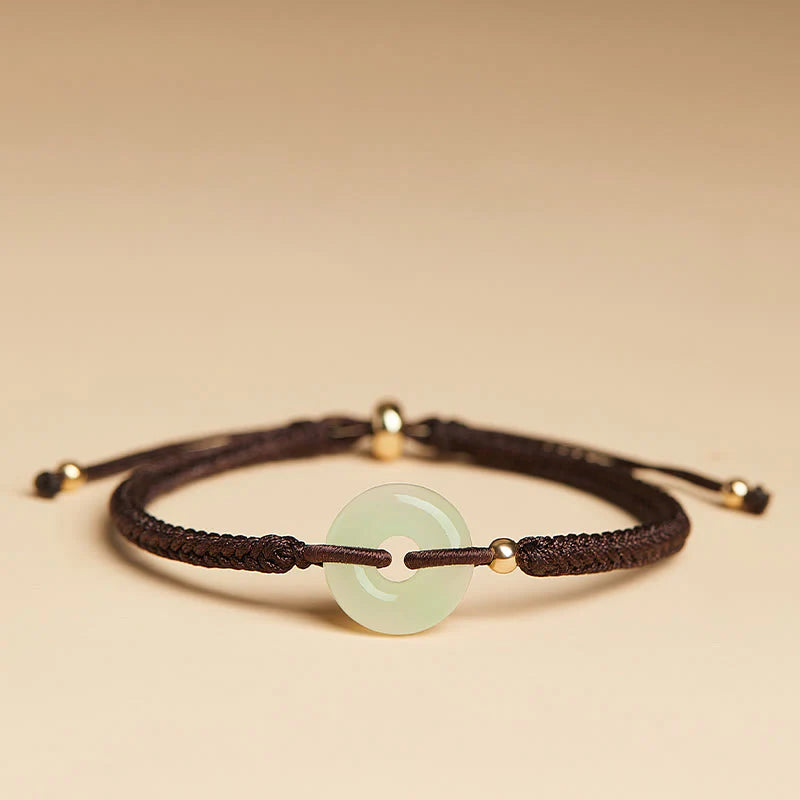 Song Yne Hetian Jade Peace Buckle Fu Luck Bracelet