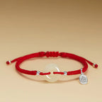 Song Yne Hetian Jade Peace Buckle Fu Luck Bracelet
